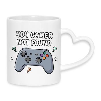 404 Gamer not found - Mug with Heart-Shaped Handle - white - Right