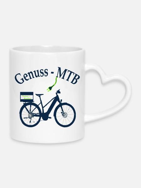 E-MTB-Damen - Tasse mit Herzhenkel - Weiß