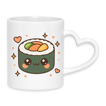 Sushi Roll Costume Assorti Sushi - Mug avec anse en forme de cœur - blanc - Droite