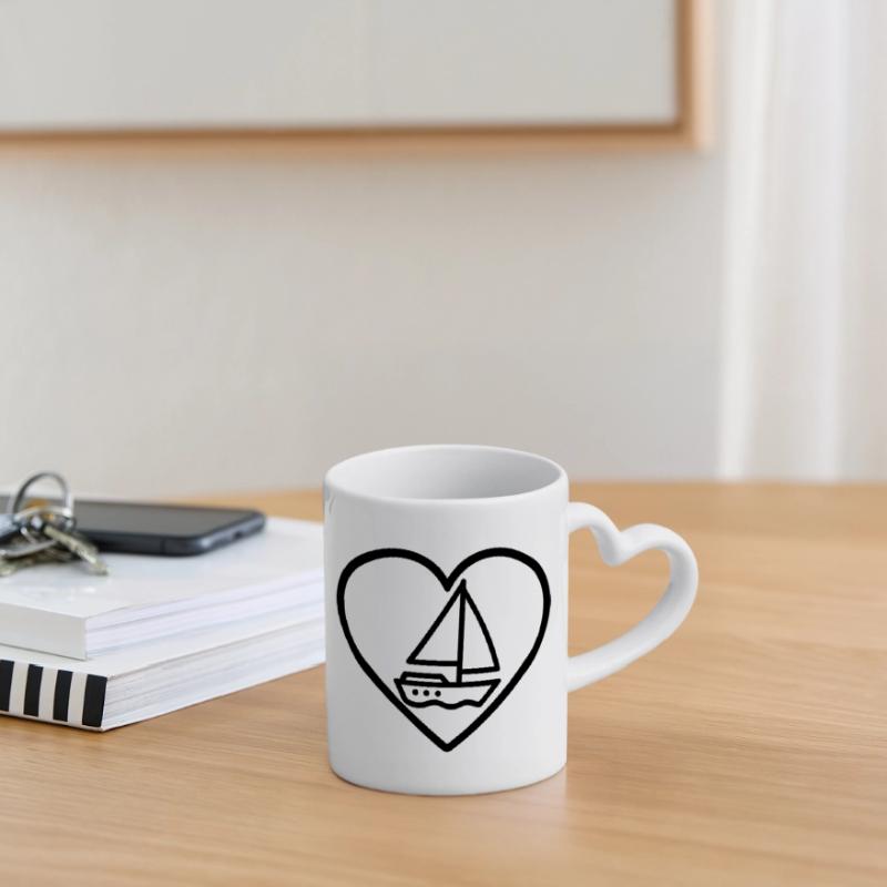 Cuore Vela – Passione Navigazione Mug with Heart-Shaped Handle