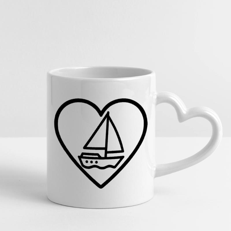 Cuore Vela – Passione Navigazione Mug with Heart-Shaped Handle