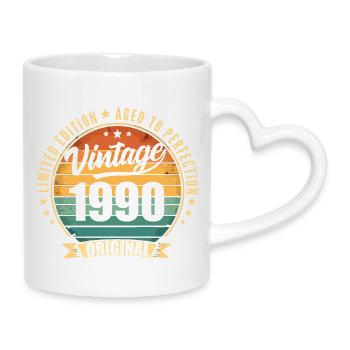 1990 Anniversary Limited Edition - Mug with Heart-Shaped Handle - white - Right