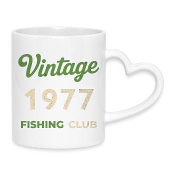 Millésime 1977 – Année de naissance rétro du club de pêche - Mug avec anse en forme de cœur - blanc - Droite