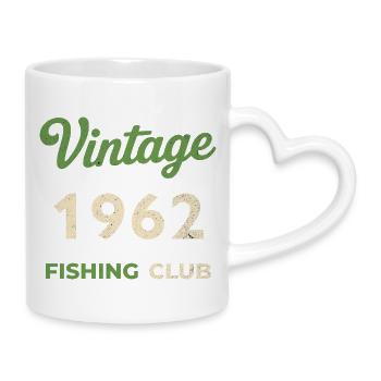 Millésime 1962 – Année de naissance rétro du club de pêche - Mug avec anse en forme de cœur - blanc - Droite