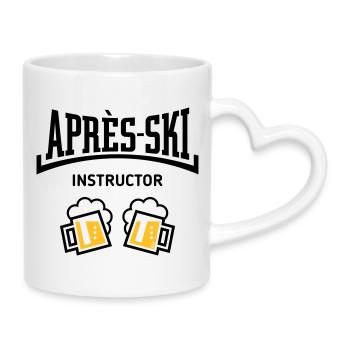 Après-Ski Instructor (Bier Apres Ski Konkav POS3C) - Tasse mit Herzhenkel - Weiß - Rechts