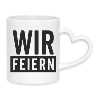 We Celebrate – Party Motif - Mug with Heart-Shaped Handle - white - Right