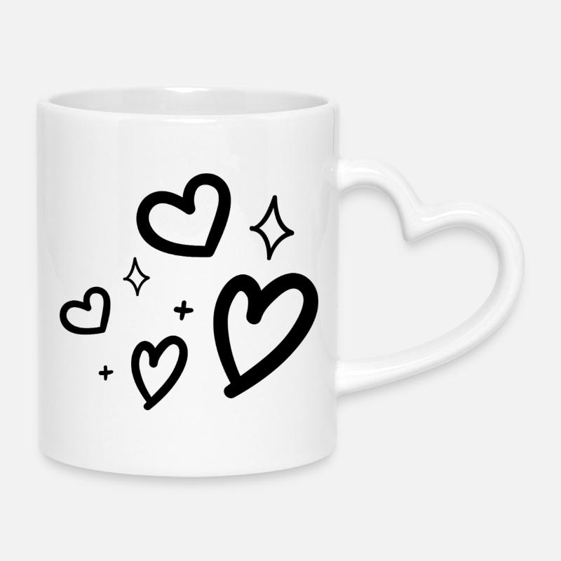 hearts - Mug avec anse en forme de cœur - blanc