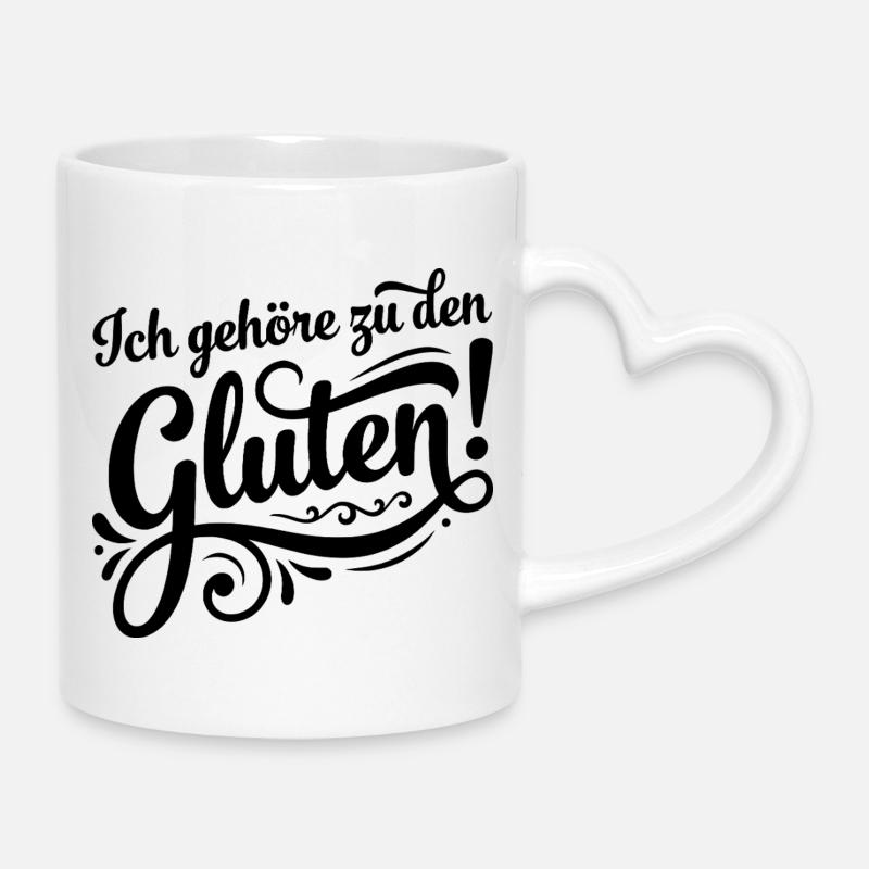 I belong to the Gluten – Funny pun - Mug with Heart-Shaped Handle - white