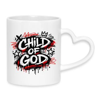 Child of God Streetwear - Mug with Heart-Shaped Handle - white - Right