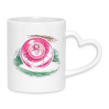8-Ball Billiards - Mug with Heart-Shaped Handle - white - Right
