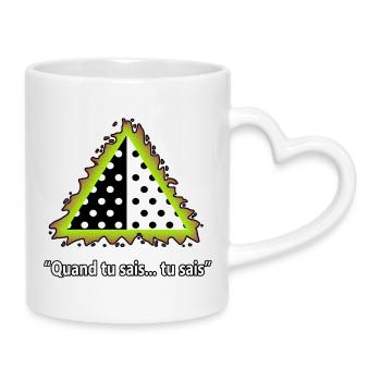 Anger the polkadots - Mug with Heart-Shaped Handle - white - Right