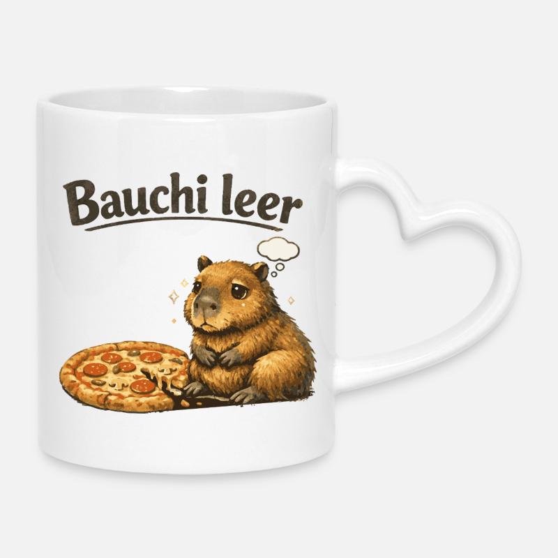 Bauchi empty - Mug with Heart-Shaped Handle - white