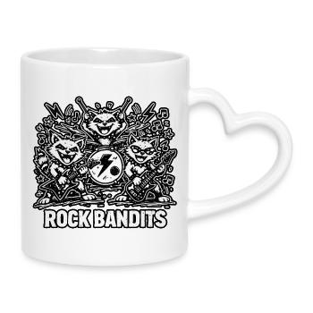 Bandits de roche : Jupe raton laveur - Mug avec anse en forme de cœur - blanc - Droite