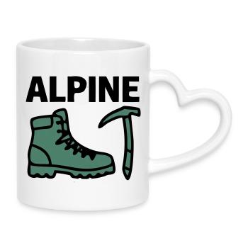 Wanderschuh Eispickel Alpine Bergsteigen Klettern - Mug with Heart-Shaped Handle - white - Right