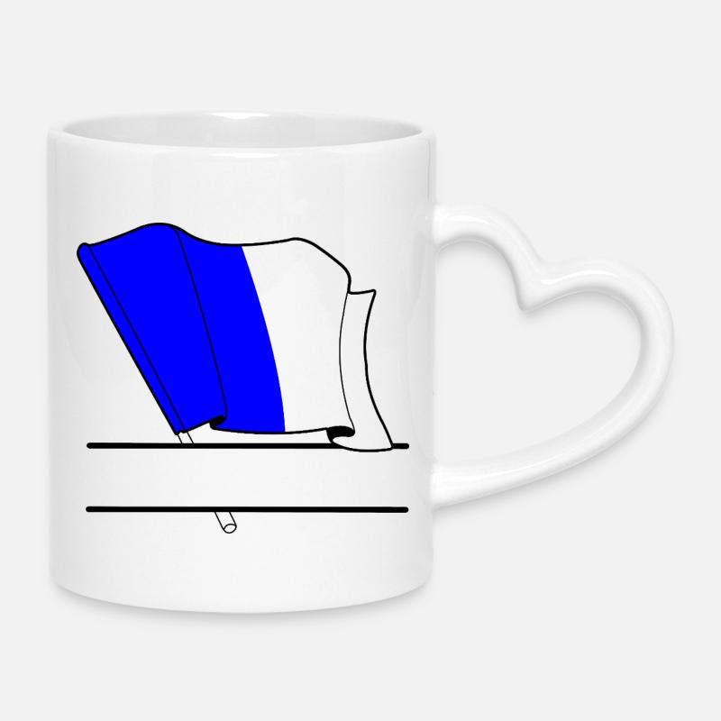 Spa Custom Flag - Mug with Heart-Shaped Handle - white