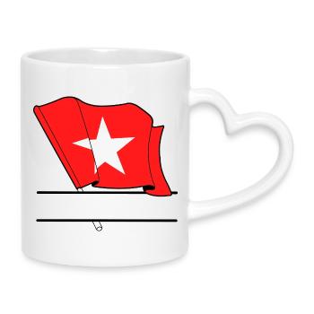 Maastricht Custom Flag - Mug with Heart-Shaped Handle - white - Right
