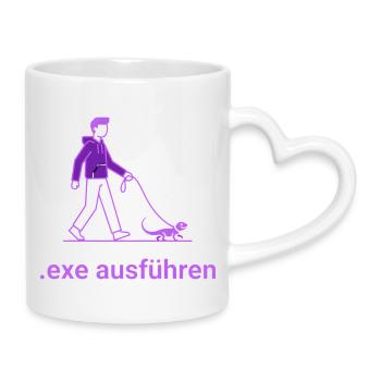 .exe ausführen ADMIN Lila - Tasse mit Herzhenkel - Weiß - Rechts