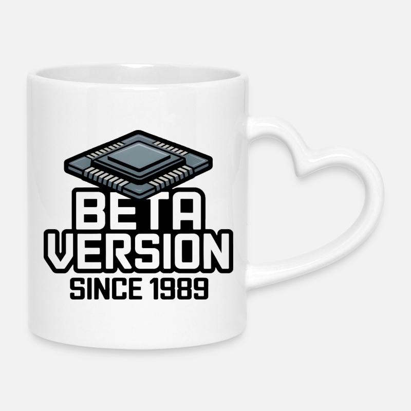 Impression analogique de puce d’ordinateur futuriste - Mug avec anse en forme de cœur - blanc