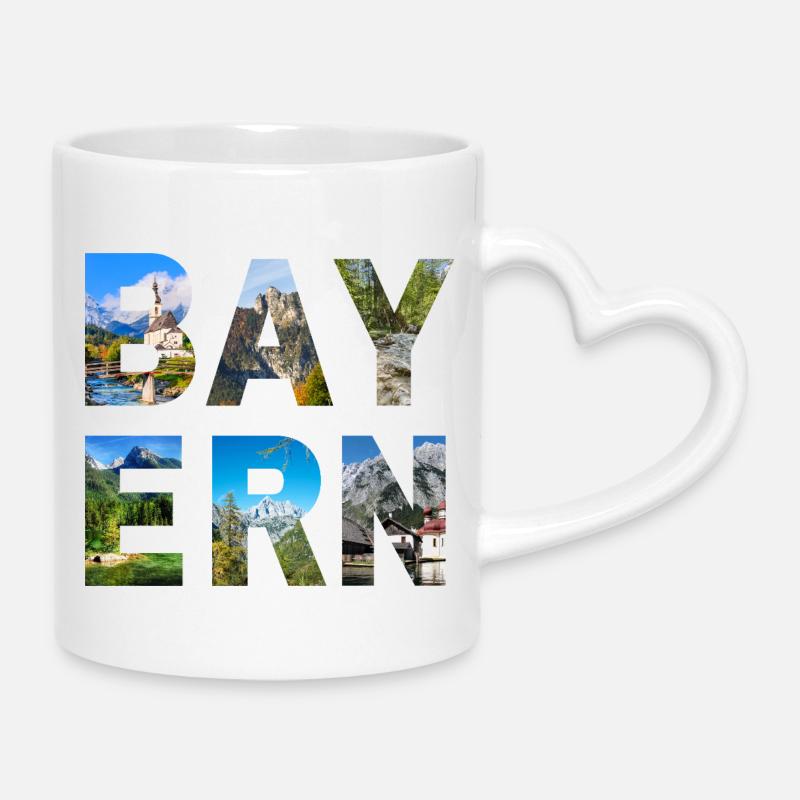 Bavaria - Mug with Heart-Shaped Handle - white