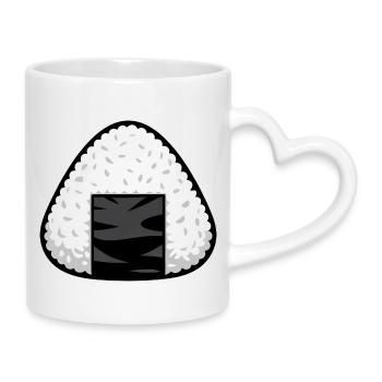 Riz Onigiri - Mug avec anse en forme de cœur - blanc - Droite