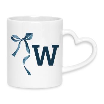 Monogramm mit Geschenkidee - Tasse mit Herzhenkel - Weiß - Rechts