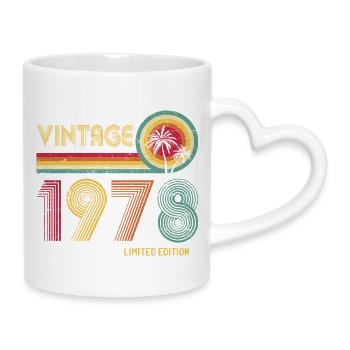 Vintage 1978 Sunburst Retro - Mug with Heart-Shaped Handle - white - Right