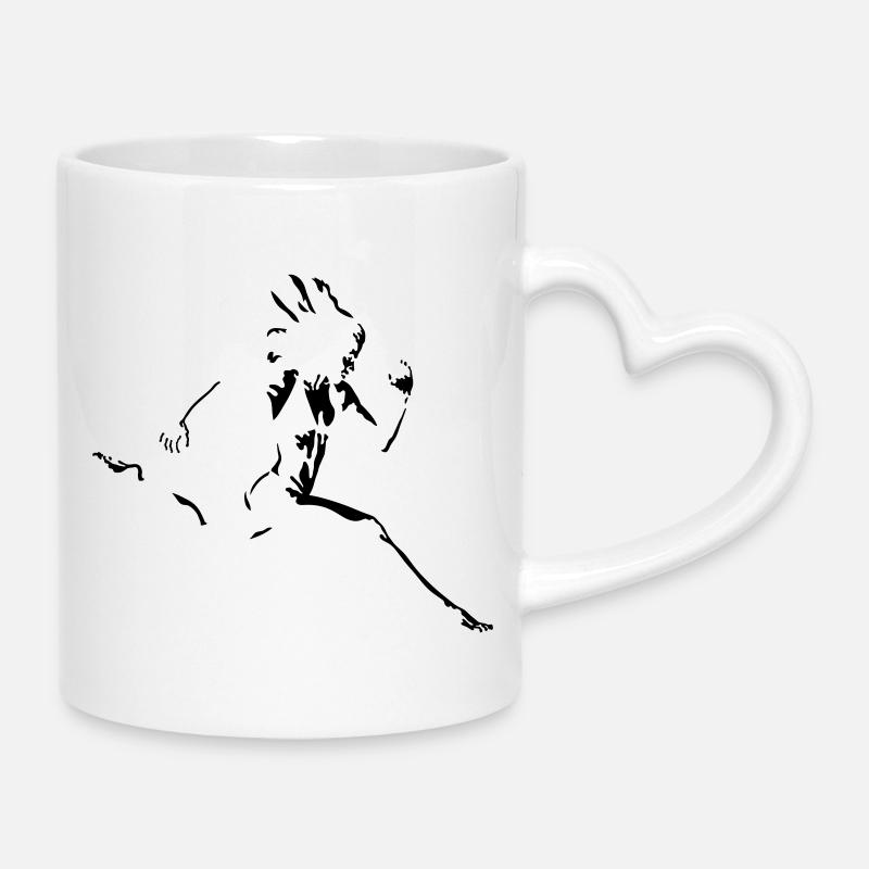 Läuferin - Tasse mit Herzhenkel - Weiß