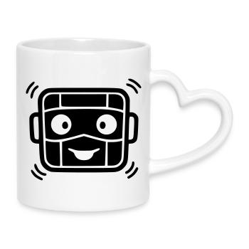 Robot urbain | Graffiti et art de rue - Mug avec anse en forme de cœur - blanc - Droite