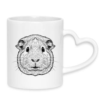 guinea pig - Mug with Heart-Shaped Handle - white - Right
