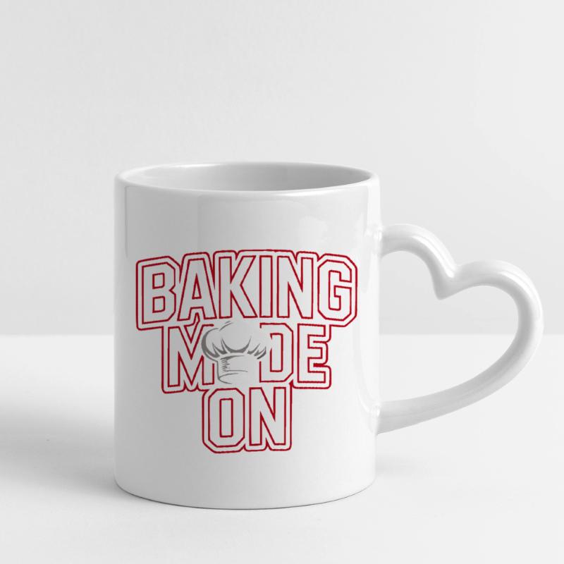 Mode de cuisson - Conception de la toque de chef Mug avec anse en forme de cœur