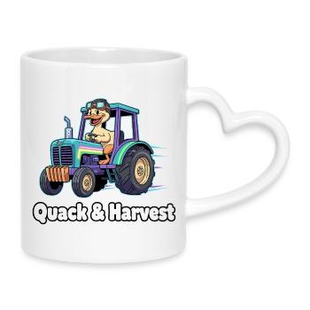 Quack & Harvest Traktorfahrer - Tasse mit Herzhenkel - Weiß - Rechts