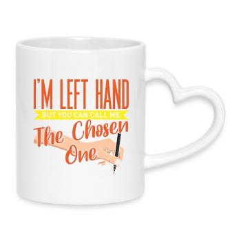 Drôle de design gaucher Élu Gaucher - Mug avec anse en forme de cœur - blanc - Droite