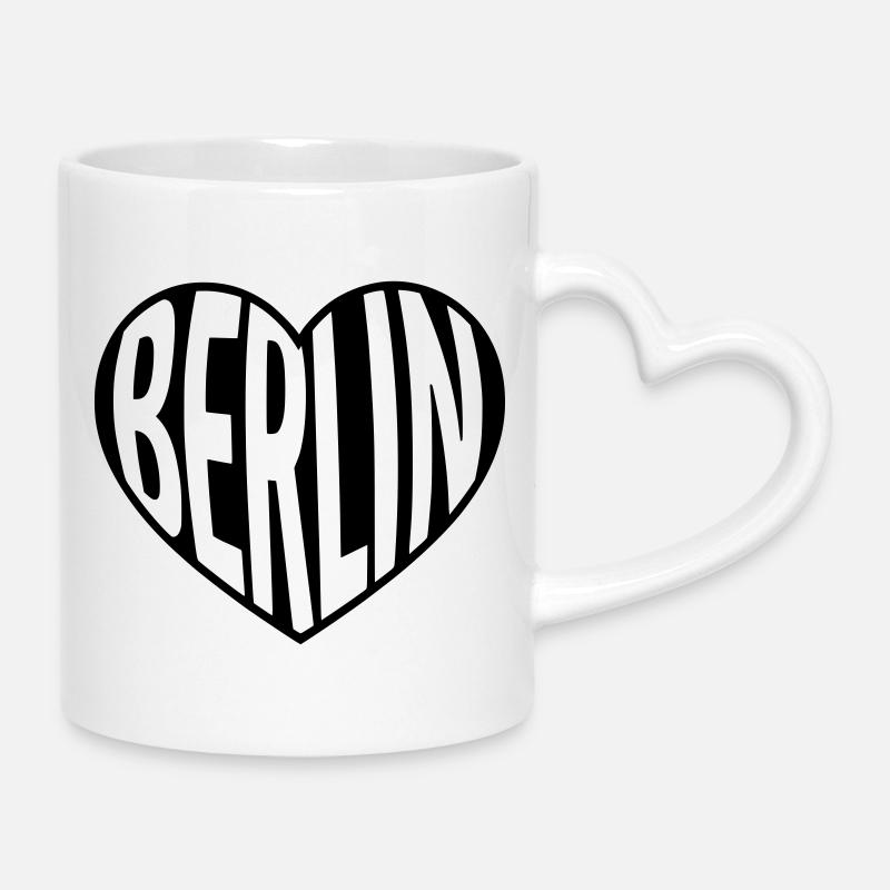 Faute de frappe du cœur de Berlin - Mug avec anse en forme de cœur - blanc