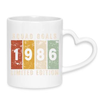 Anniversary 1986 - 40 years - Mug with Heart-Shaped Handle - white - Right