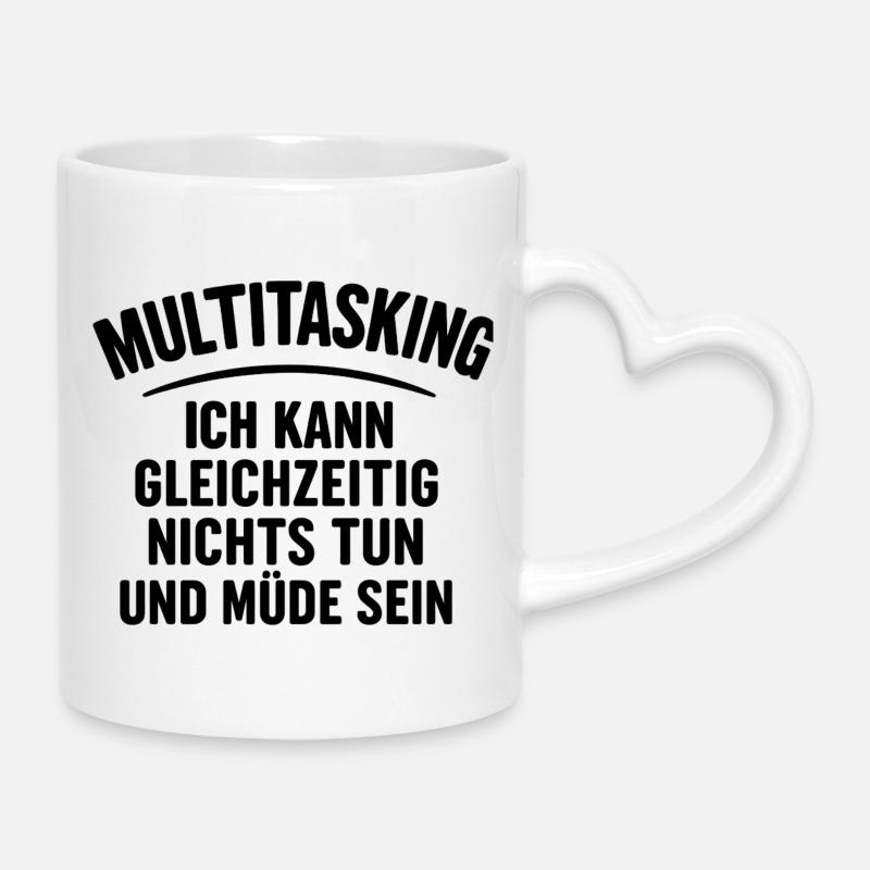 multitasking - Mug with Heart-Shaped Handle - white