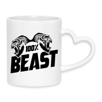 Motivation de la bête gorille - Mug avec anse en forme de cœur - blanc - Droite