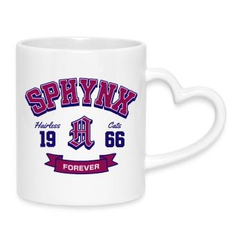Sphynx Cats Forever Classic Varsity Style - Mug with Heart-Shaped Handle - white - Right
