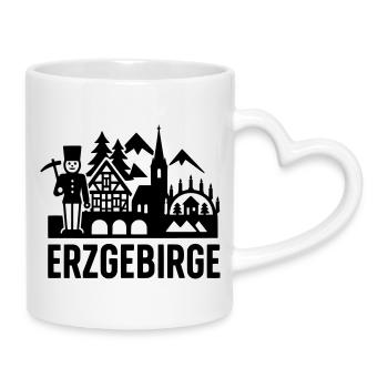 Silhouette typique des Monts Métallifères - Mug avec anse en forme de cœur - blanc - Droite