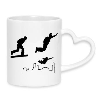 BASE jumping - Tasse mit Herzhenkel - Weiß - Rechts