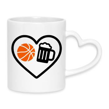Heart Basket Bier - Tasse mit Herzhenkel - Weiß - Rechts