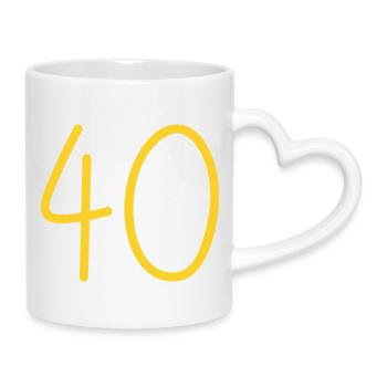 40 - Tasse mit Herzhenkel - Weiß - Rechts