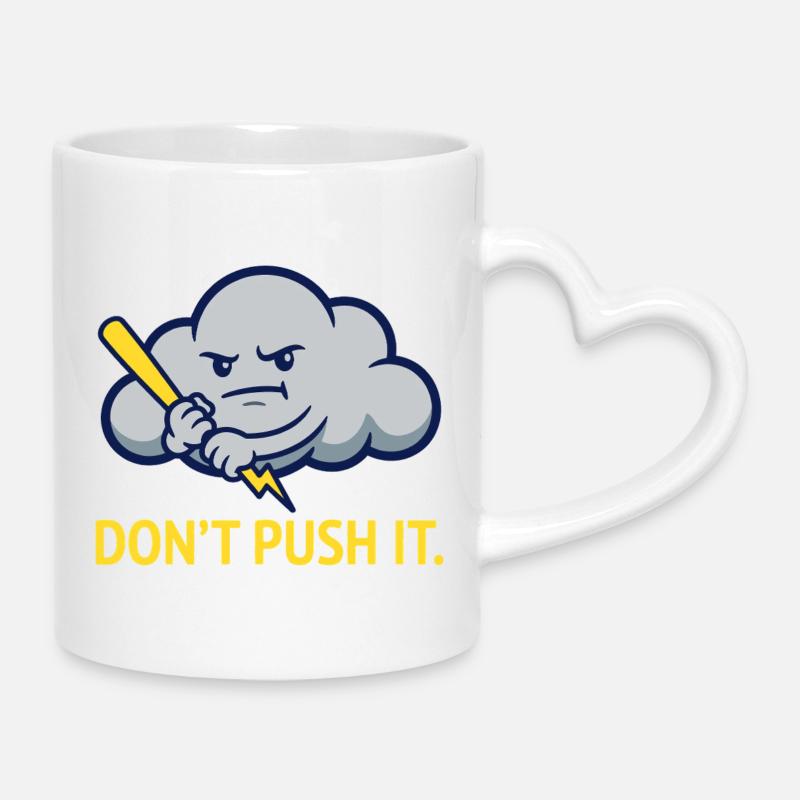 The Grumpy Storm Cloud Warning - Mug avec anse en forme de cœur - blanc