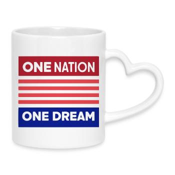 Eine Nation, ein Traum - Tasse mit Herzhenkel - Weiß - Rechts