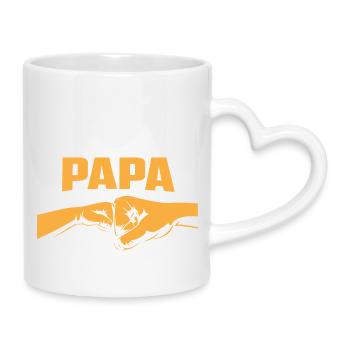 Super Papa Idea Cadeau Fête Des Fathers Anniversaire - Mug with Heart-Shaped Handle - white - Right