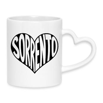 Sorrente, Sorrente Typographie du cœur - Mug avec anse en forme de cœur - blanc - Droite