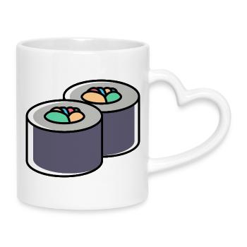 Steak icon - Mug with Heart-Shaped Handle - white - Right