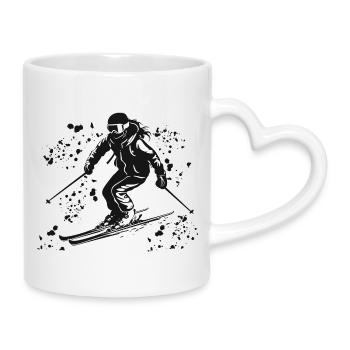 Alpine skiing Winter sports Nordic skiing - Mug with Heart-Shaped Handle - white - Right