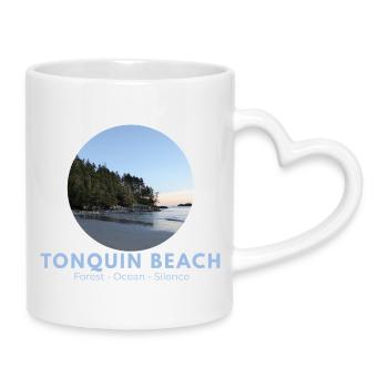 Tonquin Beach Forest Ocean - Mug with Heart-Shaped Handle - white - Right