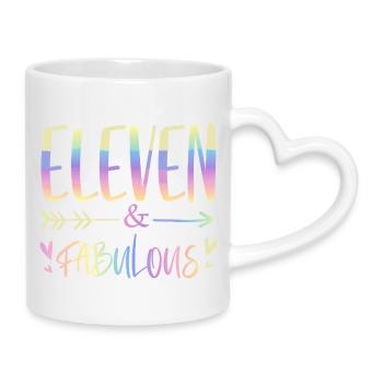 Onze & Fabuleux Scénario Arc-en-ciel - Mug avec anse en forme de cœur - blanc - Droite