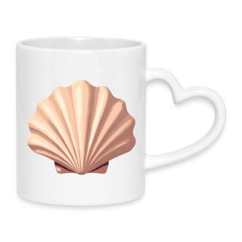Shell - Mug with Heart-Shaped Handle - white - Right